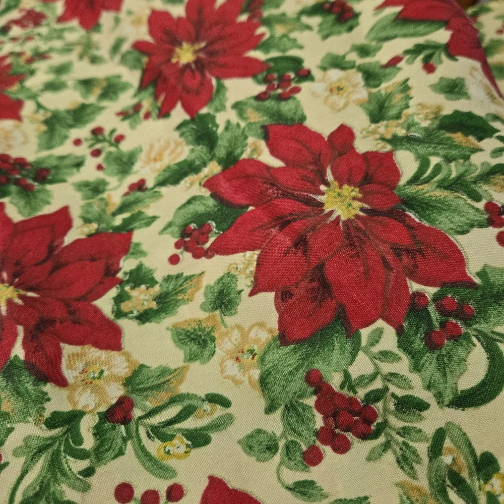 Festive Poinsettia  Shower Curtain New